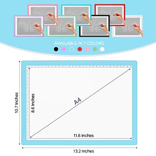 iVyne Rechargeable A4 Light Pad for Tracing & Weeding - LED Light Board for Weeding Vinyl - for Cricut Vinyl Weeding Tools - Ultra-Thin & Portable - iVyne