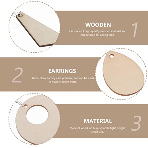 MILISTEN 1 Set Wooden Blank Earrings Wood Stud Earrings Unfinished Wooden Earrings Blanks Wooden Dangle Pendants Material erings Wood Earrings Milisten