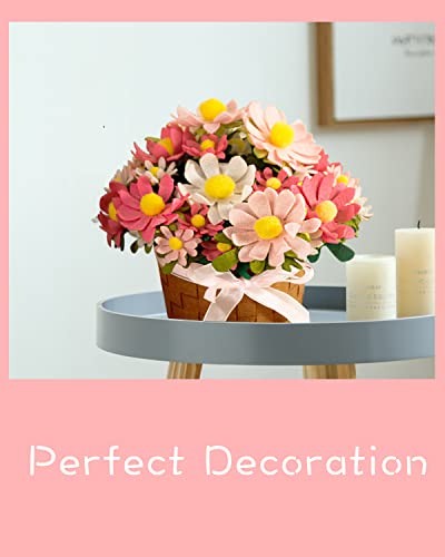 BAZIMA DIY Felt Flower Art Craft Kit, DIY Felt Daisy Pot Bonsai Kit, 33 Daisies ,Floral Gifts,Beginner Craft Kit,Arrange Pre-Cut Felt Flowers and BAZIMA ALICE