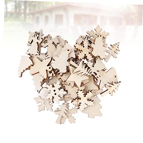 TEHAUX 100PCS Natural Unfinished Wood Slices Christmas Rustic Decor Unfinished Christmas Ornaments Unfinished Wood Crafts Centerpieces Rustic Wood TEHAUX