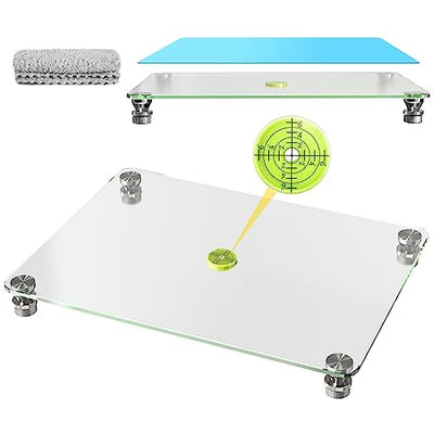Nelyrho Glass Leveling Board for Resin, 16''x 12'' Adjustable Precision Leveling Table for Resinate, Leveling Epoxy Resin Accessories, Multipurpose