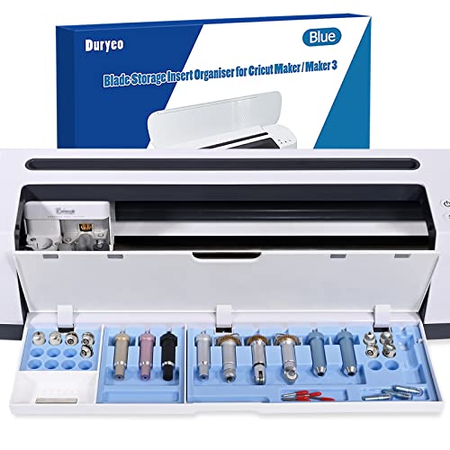 Duryeo Blade Storage Insert for Cricut Maker 3 & Maker, Blades Tray, Drawer Blade Housing and Quickswap Tip Accessories Organizer (Blue,Blades and Duryeo