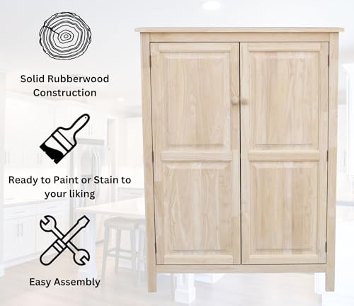 IC International Concepts Double Jelly Cupboard-51 H Cupboard, 51-Inch, Unfinished IC International Concepts