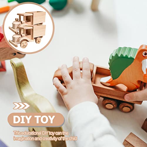 Kisangel Christmas Decorations 2 Sets Wooden Car Model 3D Unfinished Puzzles Build Car Kit Science Experiments Educational Building Table Art Kisangel