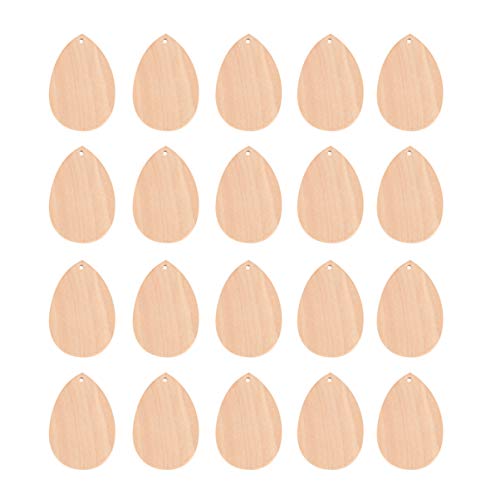 Healifty 20pcs Wedding Decorations Wedding Ornament Wooden Pendants Drop Shape Pendant Earrings Teardrop Earrings Ornament Earrings Wood Teardrop Healifty