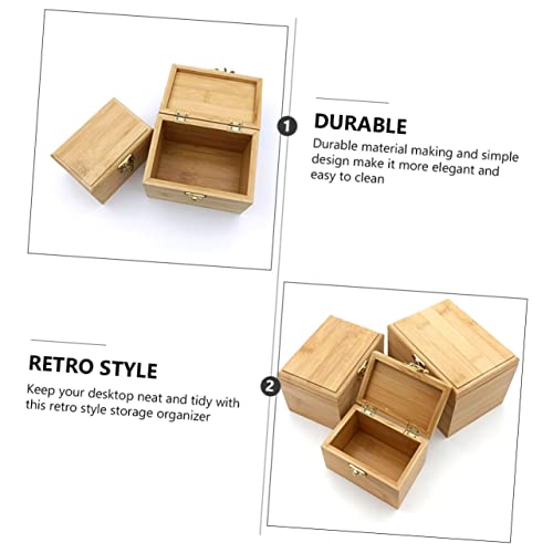 VOSAREA 1pc Box Wooden Storage Box Makeup Organizers Drawer Jewelry Organizer Unfinished Jewelry Cube Kids Jewelry Organizer Diy Trinket Keepsake VOSAREA