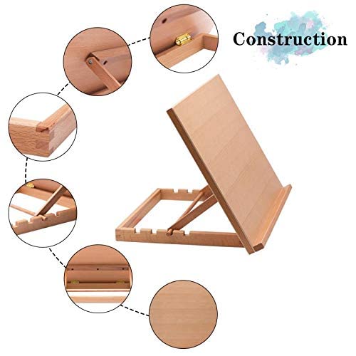 Lucky Crown US Art Adjustable Wood Desk Table -Light Weight, Easel with Strong Support LUCKY CROWN