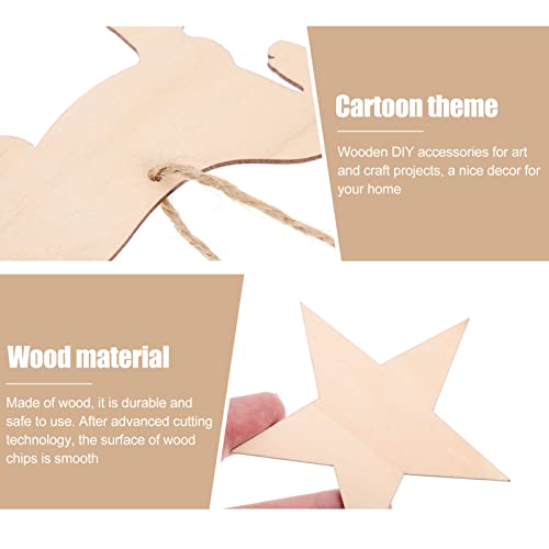 COHEALI 36pcs Horseshoe Chips Unfinished Wooden Cutouts Unfinished Wood Supplies & Materials Horse Shoes Wood Gift Label Kids Crafts Horse Wood COHEALI