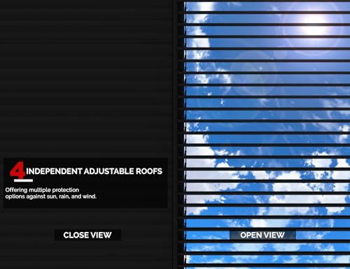 PURPLE LEAF Louvered Pergola 12' x 20' Outdoor Aluminum Pergola with Adjustable Roof for Deck Backyard Garden Grey Hardtop Gazebo PURPLE LEAF