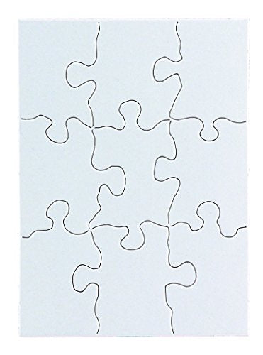 Hygloss Products Blank Jigsaw Puzzle – Compoz-A-Puzzle – 4 x 5.5 Inch - 9 Pieces, 8 Puzzles with Envelopes (96111)