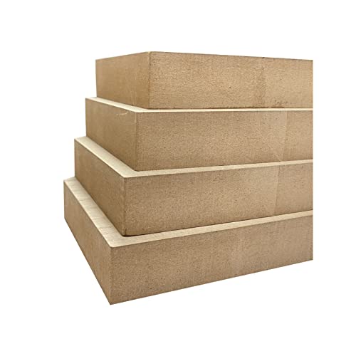 6 Inch 4 Pieces Unfinished Wooden House Shaped Blocks for Crafts Blank Wood House Freestanding Mother's Day Memorial Sign,1 Inch Thick MDF Cregugua