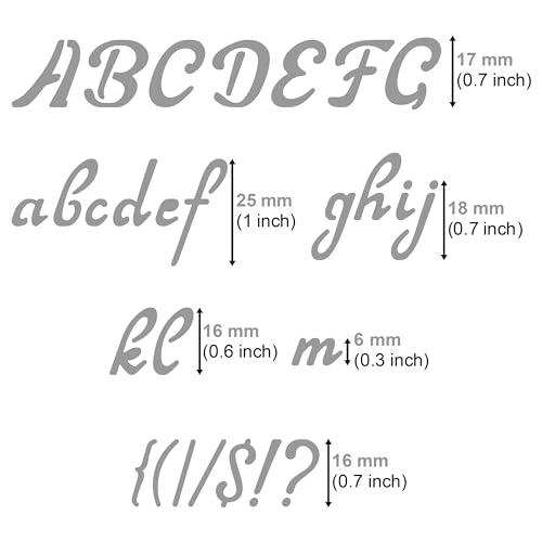 Aleks Melnyk No.34.2 Pyrography Steel Stencil, Wood Burning 1 PCS Template, Metal Letters Journal Stencil for Engraving Wood and Pattern, Alphabet Aleks Melnyk