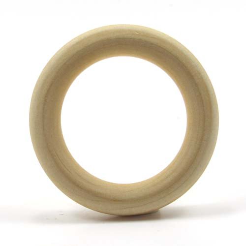 Mylittlewoodshop Pkg of 12 - Ring - 1-1/2 inch outside diameter with 3/4 inches inside diameter and 3/8 inches thick unfinished wood (WW-TR0400-12) Unique Wood Shapes