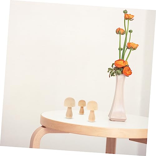 TEHAUX 30 Pcs DIY Wooden Ornaments Unfinished Mushrooms Figures Unfinished Wood Craft Unfinished Wooden Pegs Mushroom Ornaments Unfinished Wood Peg TEHAUX