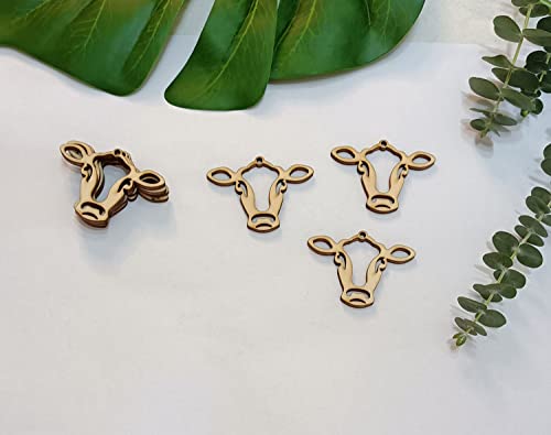 30PCS of Cow Outline Wooden Earrings Blanks,DIY Farmhouse Wood Earrings Blanks for Craft Jewelry Making (2'') Yuxuanish