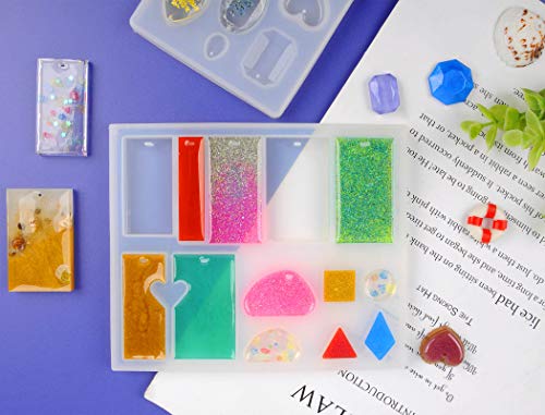 Suhome 73 Pack Resin Earring Mold Jewelry Silicone Resin Molds Making Kits Including Earring, Pendant, Bracelet, Necklace, Button Silicone Resin Suhome