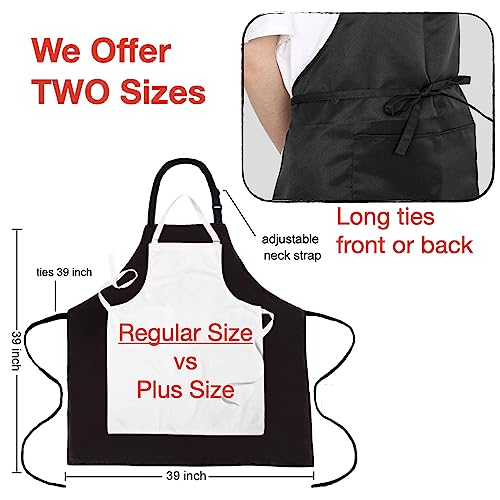 Urby Aprons for Women with Pockets Plus Size Apron XL XXL or Waist W40+, Extra Large and Long also Fits Big and Tall Men,Heavy Duty Durable Reusable Urby