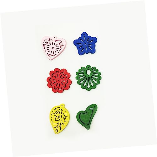 TEHAUX 100pcs Handmade Necklaces Wood Necklace Painted Jewelry Wood Beads Bracelet Beads Necklace Wood Beads DIY Wood Kit Wooden Slices Manual Bamboo TEHAUX