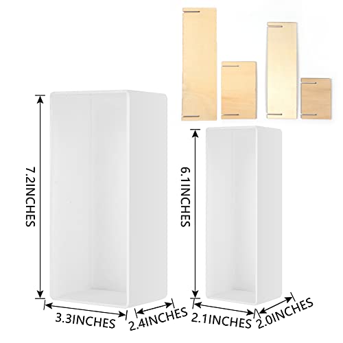 2PCS Different Size Silicone Resin Molds, Deep Rectangle Epoxy Resin Molds with Wooden Support, Large Size DIY Molds for Home Office Decoration Resin WUBOECE