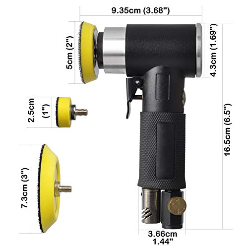 48 Pcs mini random orbital air sander kit, high-speed mini air sander polisher, Includes 1-inch and 2-inch and 3-inch polisher pad kit polishing WoodArtSupply