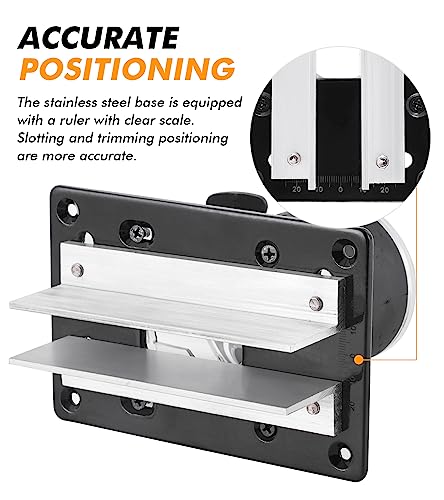 2 in 1 Invisible Fastener Slotting Bracket, Woodworking Router Base, Mortising Jig, Trimmer Base, Grooving for Cabinet Wardrobe Furniture to Install Meticuloso