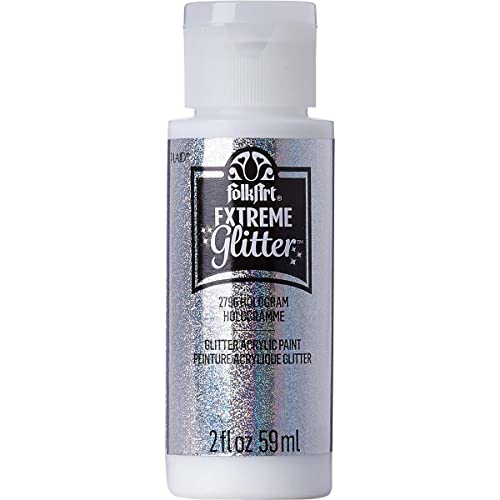 FolkArt Extreme Glitter Acrylic Paint in Assorted Colors (2 oz), 2796, Hologram (XGLT-2796) FolkArt