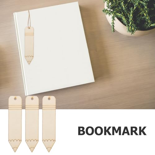 KALLORY Wood Blank Bookmarks DIY Wooden Craft Bookmark Unfinished Wood Cutouts Wood Shapes for Crafts Wood Bookmark Signs Unfinished Wood Crafts KALLORY