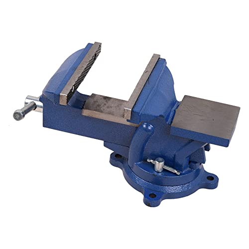 6" Heavy Duty Bench Vise, Pipe Vise Bench Vices with Anvil Swivel Table Top Clamp Locking Base, Double Swivel Rotating Vise Head& Body Rotates sanheshun