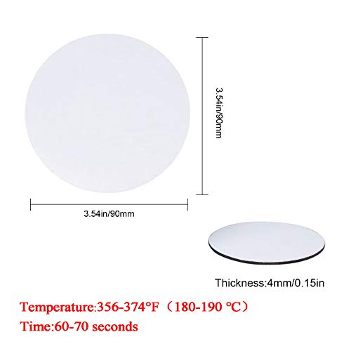 Sublimation Blanks Drink Coasters,20 Pcs 3.5 Inch MDF White Round Coasters for Crafts Painting Heat Transfer Greeney