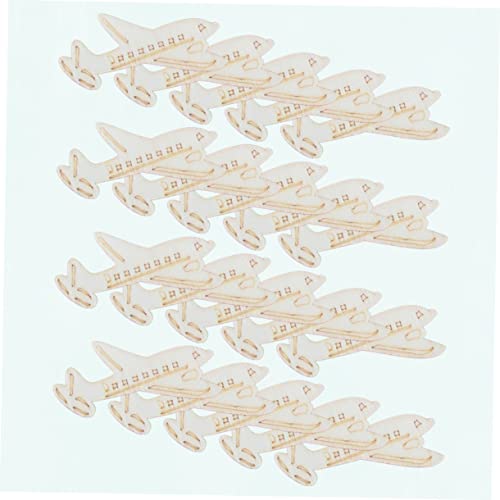 Gogogmee 60 Pcs Wooden Slices Crafts Wood Cutout Shapes Wooden Hanging Decoration Model Plane Crafts for Kids Ornament for Kids Developmental Toys Gogogmee