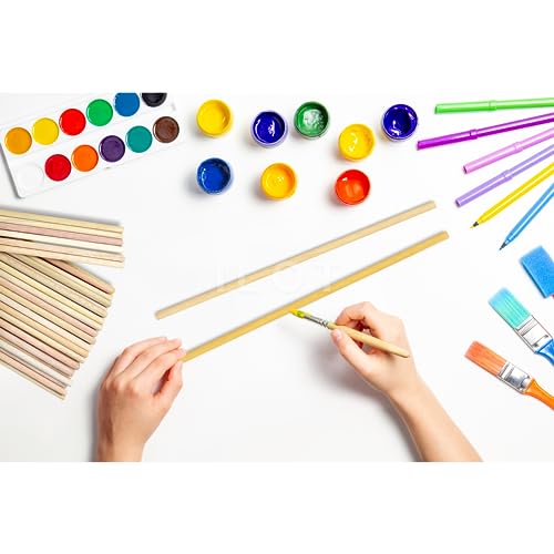 ILOT Wooden Dowel Rods 5/16 x 24 Inch Round Unfinished Hardwood Craft Sticks for DIY Lollipops Cake Support, 50 Pieces ILOT