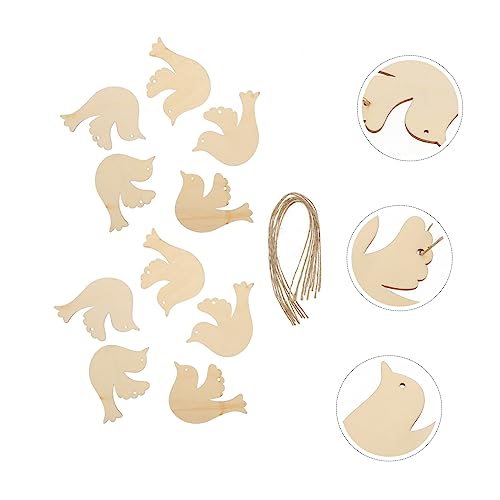 DECHOUS 50pcs Wood Chips Unfinished Wooden Craft Wood Kit Craft Round Wood Halloween Wooden Hanging Ornament Decoration for Home Wooden Tree DECHOUS