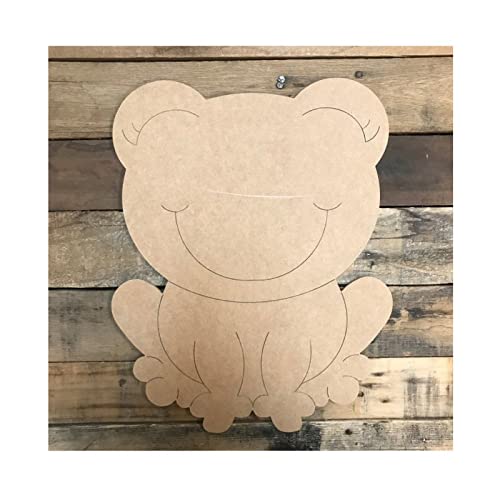 Frog Wood Craft,Unfinished Wooden Cutout Art,DIY Wood Sign, Inspirational Farmhouse Wall Plaque,Rustic Home Decor for Home Kitchen Bar Room Garage Arupkeer