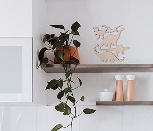 Wooden Dinosaurs for Kids Rooms Cutout (5 Pack) - Cutout, Home Decor, Unfinished and Available from 12 to 36 Inches Jess and Jessica