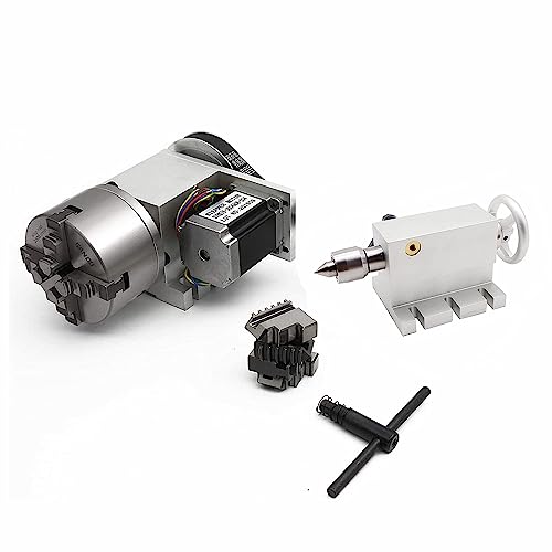 CNCTOPBAOS K12-100mm CNC Router Milling Machine Rotational Axis 4th Axis A axis Rotary Table A axis 100mm 4 jaw chuck dividing head,MT2 65mm CNCTOPBAOS