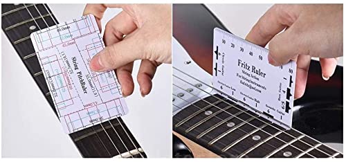 TUOREN 61Pieces Complete Guitar Repairing Tool Kit with Ruler Gauge Measuring Tool Hex Wrench Files Fingerboard Guard Grinding Stone Guitar Gift for TUOREN