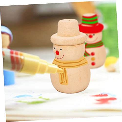 SEWACC 15pcs Wood Decor Natural Home Decor Home Decoration Unfinished Wooden Figurine Unfinished DIY Doll Blank Peg Dolls Household Crafts Wooden SEWACC