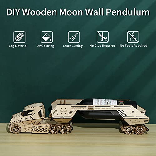 Hallisun 3D Wooden Puzzle for Adults, Wooden Red Wine Rack Mechanical Model Kit, DIY Funny Puzzle Handicraft Wood Craft Kit, Birthday Gift for Family Hallisun