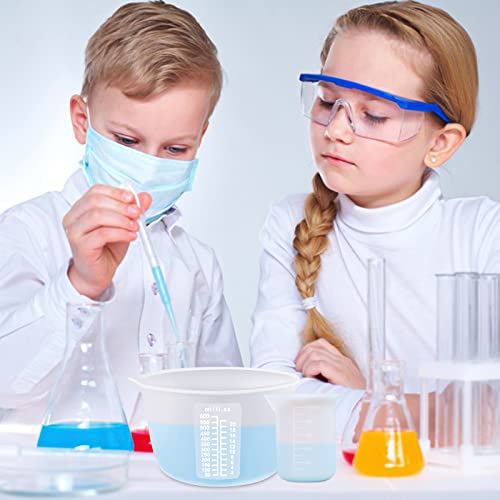 Silicone Resin Measuring Cups Tool Kit, Non-Stick Large Silicone Bowls for Epoxy Resin, Reusable 600&100ml Silicone Mixing Cup with Stir Sticks, YITIAOXIAOYU