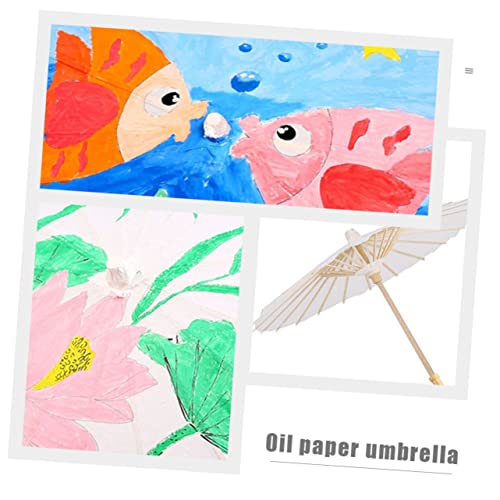 COHEALI 4 Pcs Graffiti Umbrella Unfinished Umbrella Bride Lace Parasol White Parasols Bulk Diy Drawing Umbrella Wedding Decoration Diy Art Craft COHEALI