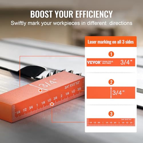 VEVOR Setup Blocks Woodworking Tools, 16-Piece, Precision Height Gauge Block Set, with Clearly Laser Engraved Size Markings and Storage Case, VEVOR