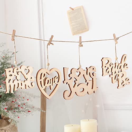 OLYCRAFT 130pcs Wooden Word Cutouts Wood Word Signs Unfinished Wood Cutouts for Arts Crafts DIY Decoration OLYCRAFT