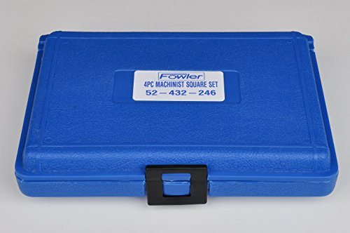 Fowler 52-432-246-0 Machinist Hardened Steel Square Set, 2", 3",4",and 6" Blade Size Fowler