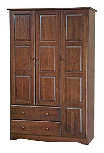 Palace Imports 100% Solid Wood Grand Wardrobe/Armoire/Closet w/Shelves & Drawers, Mocha, 45.75" w x 72" h x 20.75" d. Renewable Eco-Friendly Wood, Palace Imports