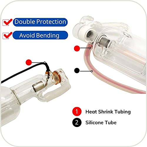 MCWlaser 50W CO2 Laser Tube Length 850mm Dia. 55mm with Metal Head for CO2 Laser Engraver Cutting Machine MCWlaser