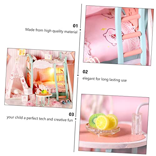 VICASKY 1 Set Children Play House Cottage The House Miniforce Toys Kids Playset Children Toys Kids Toys Creative DIY House Model DIY Wood Toy Manual VICASKY