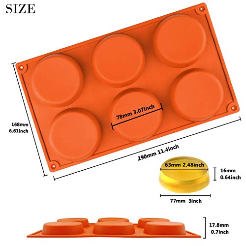 FUNSHOWCASE Mini 6-Cavity Disc Cake Pie Custard Tart Resin Coaster Silicone Molds Fluted 2-Bundle FUNSHOWCASE