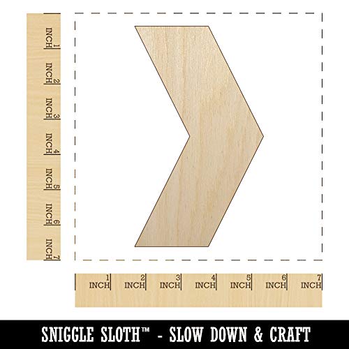 Chevron Arrow Solid Unfinished Wood Shape Piece Cutout for DIY Craft Projects - 1/8 Inch Thick - 6.25 Inch Size Sniggle Sloth