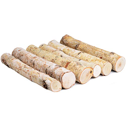 6 Pack Large Birch Logs for Fireplace Unfinished Wood Crafts DIY Home Decorative Burning(Logs:2.4"-3.1" Dia. x 16" Long) Kingcraft
