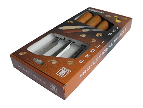Narex Czech Steel Premium 4 pc set 6 (1/4), 12 (1/2), 20 (3/4), 26 (1) mm Chisels w/Hornbeam Handles WoodArtSupply